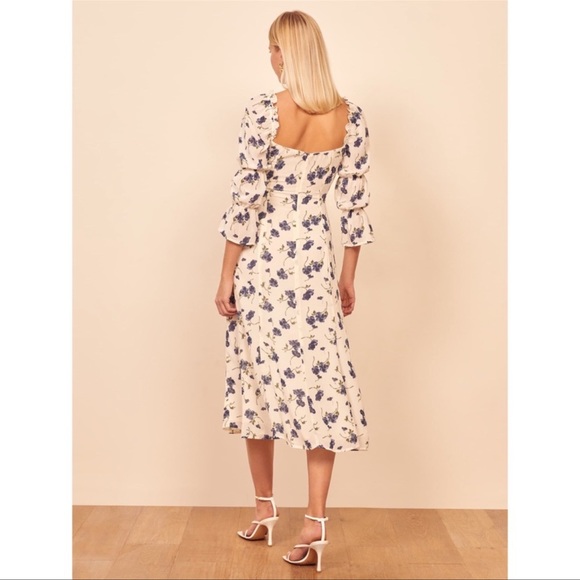 REFORMATION ROBERTA DRESS IN BLUEBERRIES SIZE 2 - Picture 2 of 6